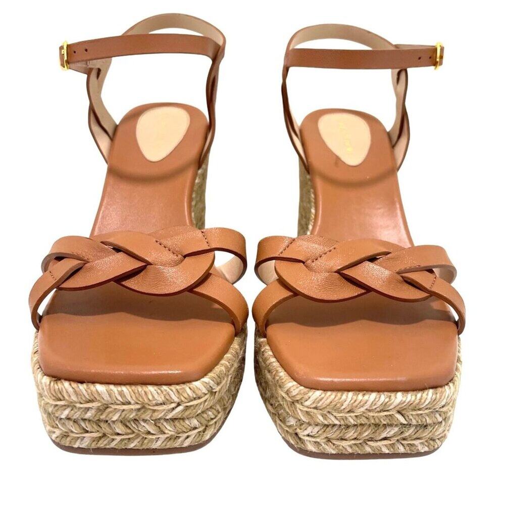Stuart Weitzman Braida Tan Leather Espadrille Wedges Women’s 11B Spain - Picture 3 of 10